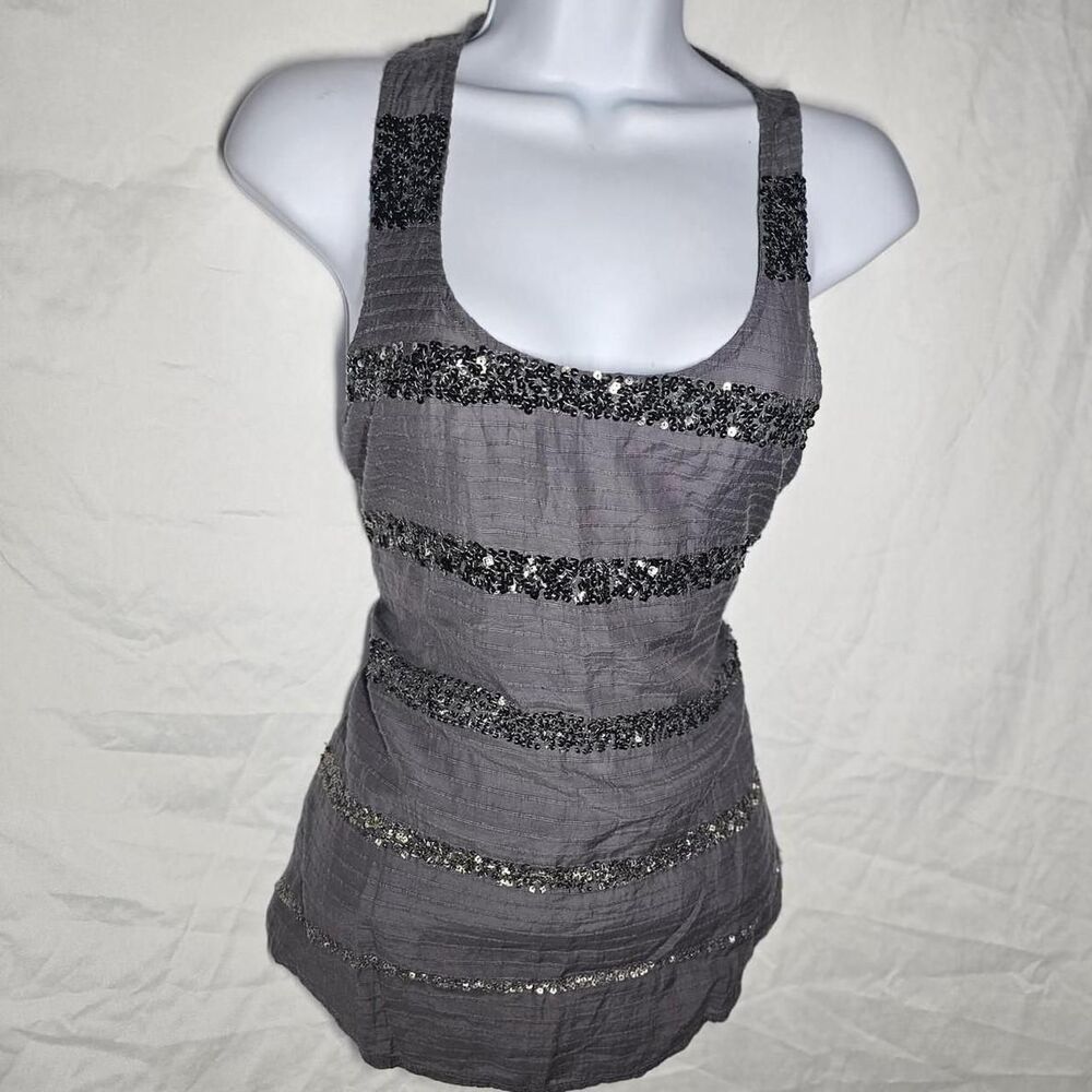 grey sparkle sequin racerback american eagle vintage y2k tank top